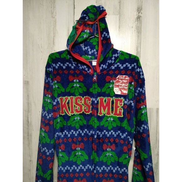 KISS ME Mistletoe Overdose CHRISTMAS UNION SUIT Men's SIZE L NEW W/TAG - Picture 1 of 6
